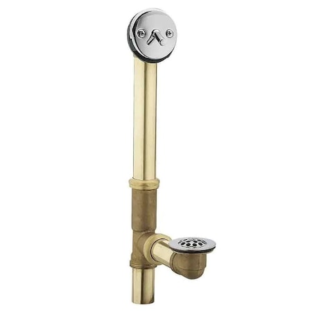 Thrifco Plumbing 1-1/2 Inch 20 Gauge Brass Trip Lever Bath Waste and Overflow As 9493054